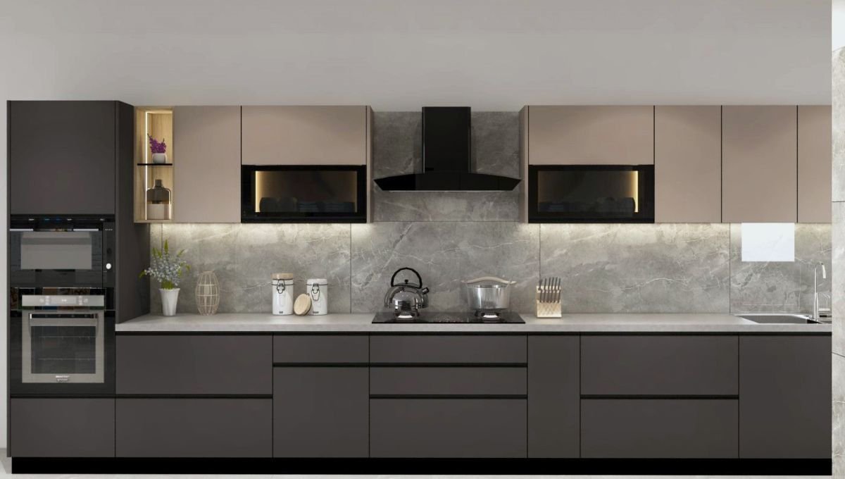 Straight line kitchen layout