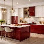 Red and White Modular Kitchen Designs