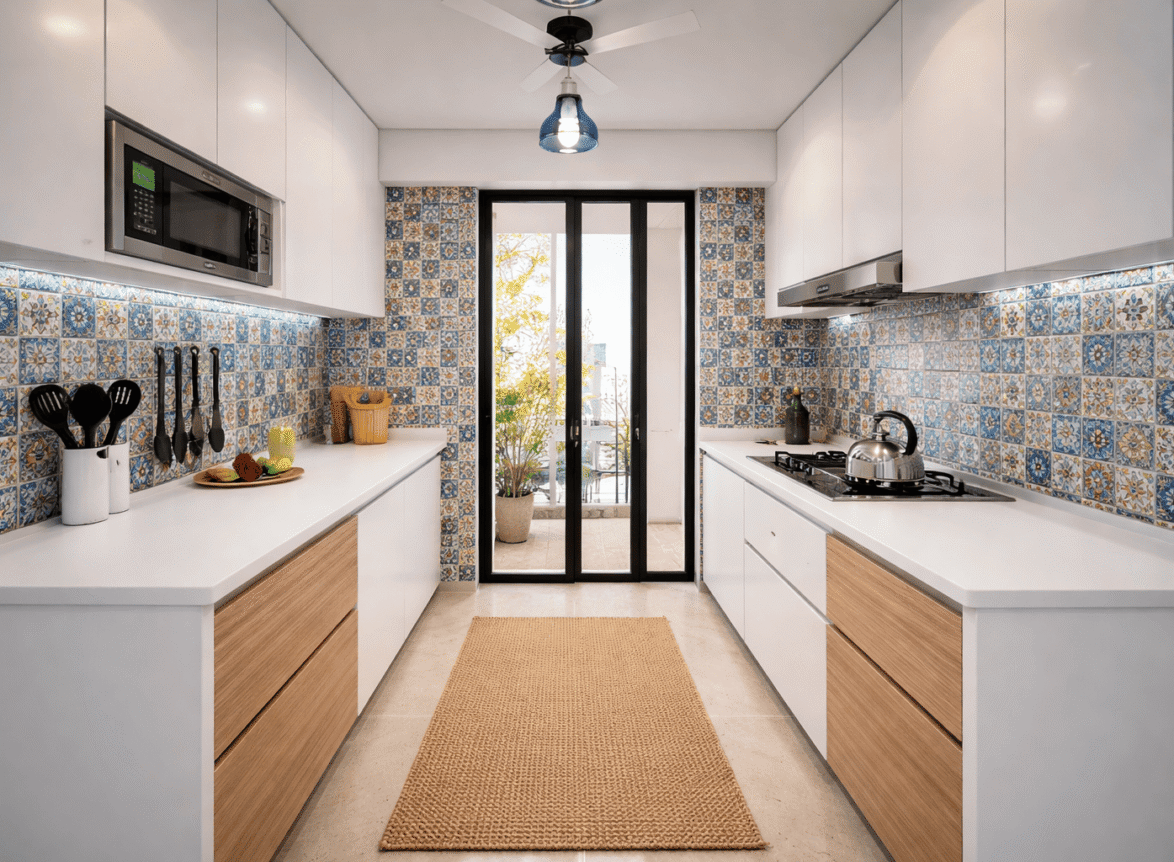 Small Modular Kitchen Designs & Parallel Layout