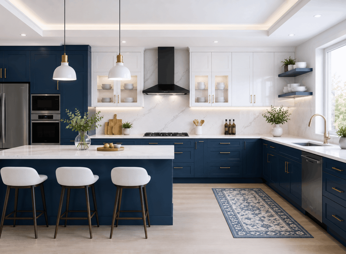 Blue and White Kitchen Design Ideas