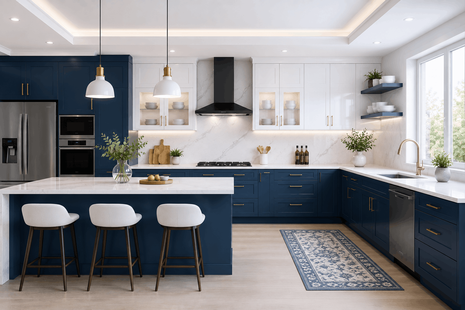 Blue and White Kitchen Design Ideas – Elegant and Modern Kitchen Interiors